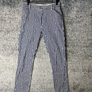 Anthropologie Pants Womens 2 Essential Slim Nautical Stretch Stripe Preppy Casua